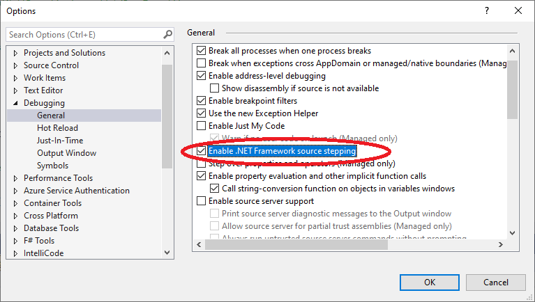  Enable .NET Framework source stepping